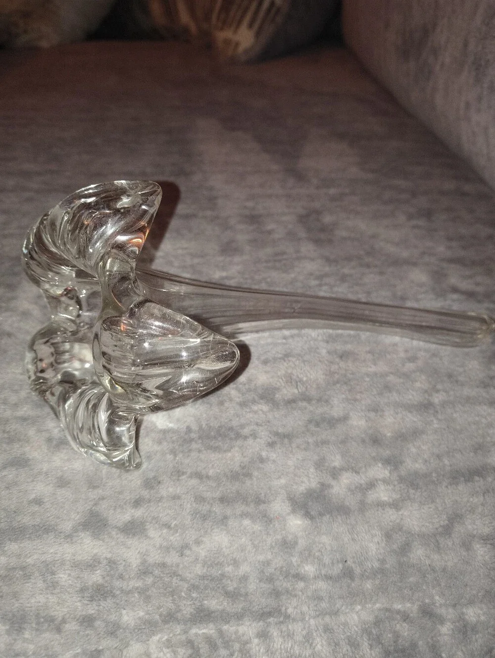 Clear Glass Flower Sculpture Home Accent